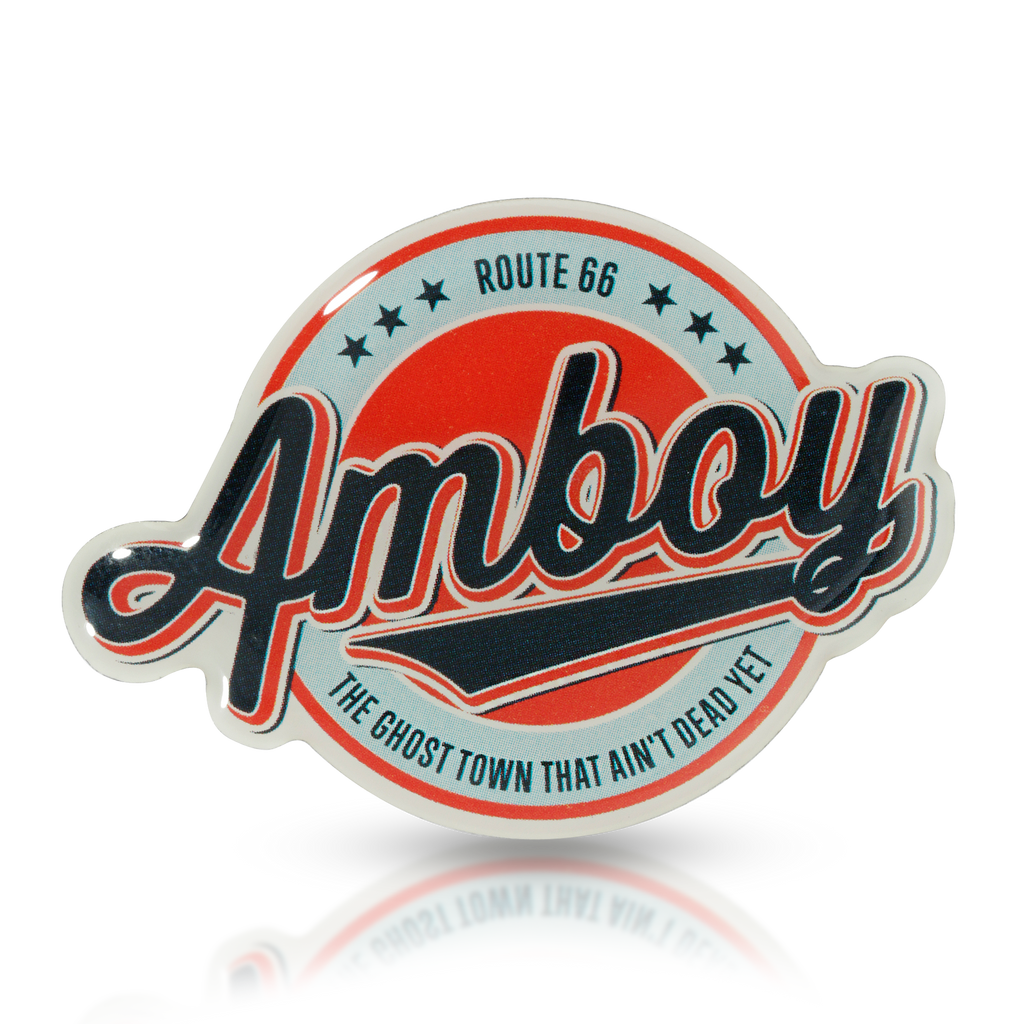 Blue and Red Amboy Logo Cutout Metal Pin